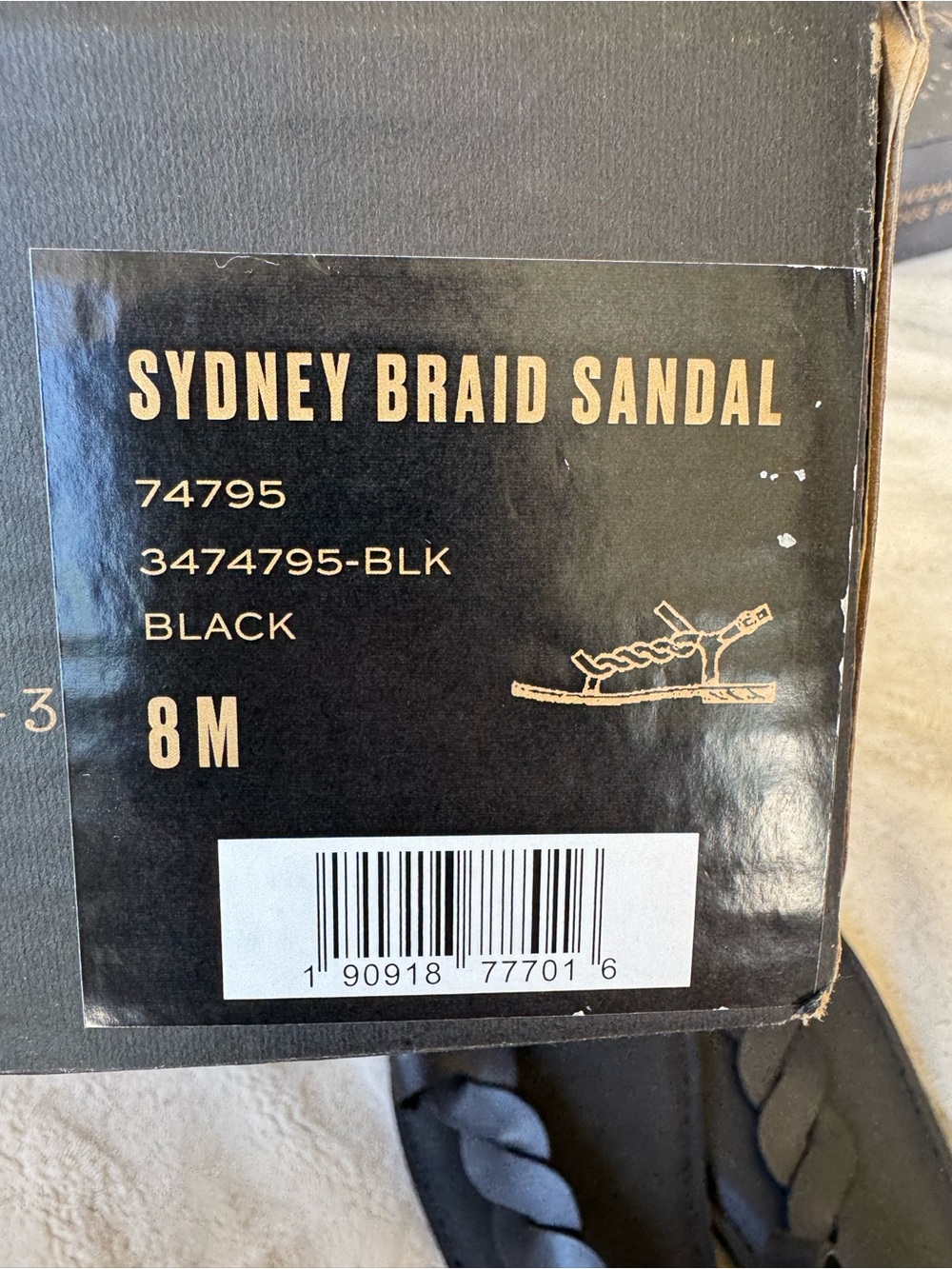 Frye Black Braided Strap Ankle Buckle Sandals - Picture 2 of 2